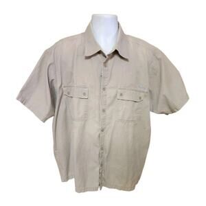 Dickies Men's 2XL Gray Short Sleeved Button Up Casual Y2K Vintage Old School
